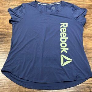Reebok puckered back bright logo short sleeve athletic t-shirt